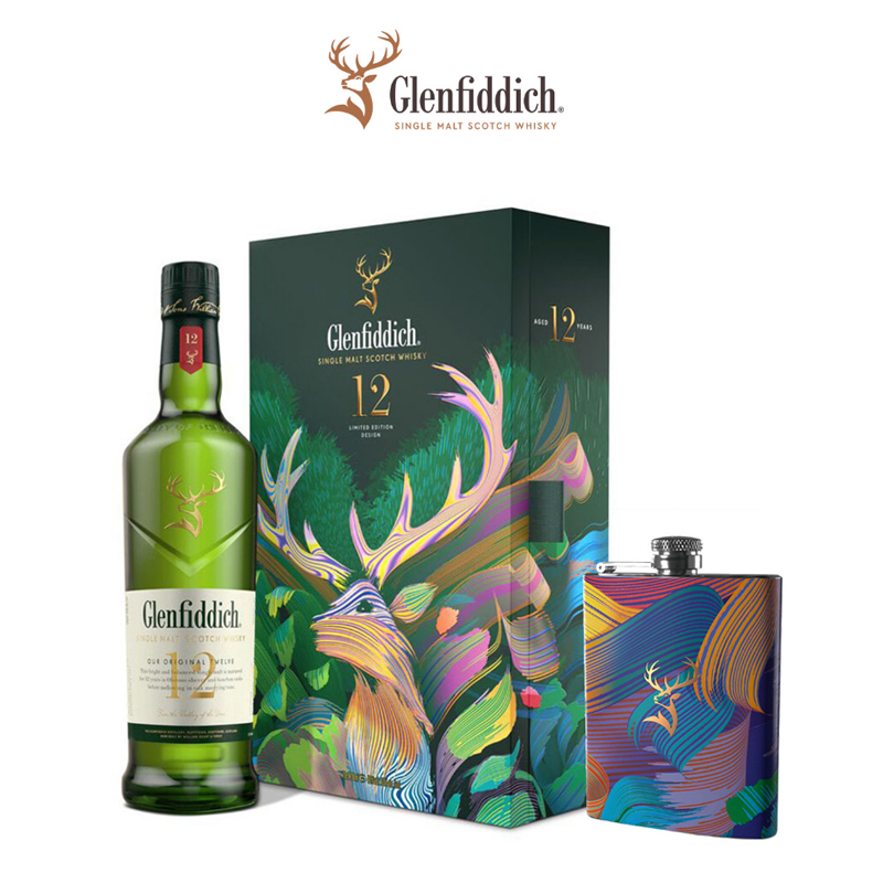 Glenfiddich 12 YO (Limited Edition Whisky Flask Set)